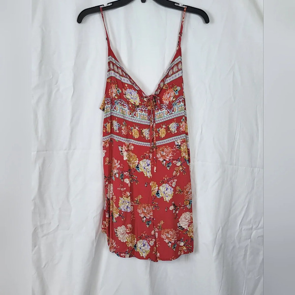 O'Neill Womens Liame Romper Red Chrysanthemum Adjustable‎ Straps Size M - Picture 1 of 11